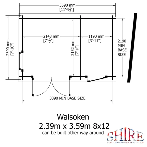 Shire Walsoken 12x8 19mm Log Cabin - Image 6