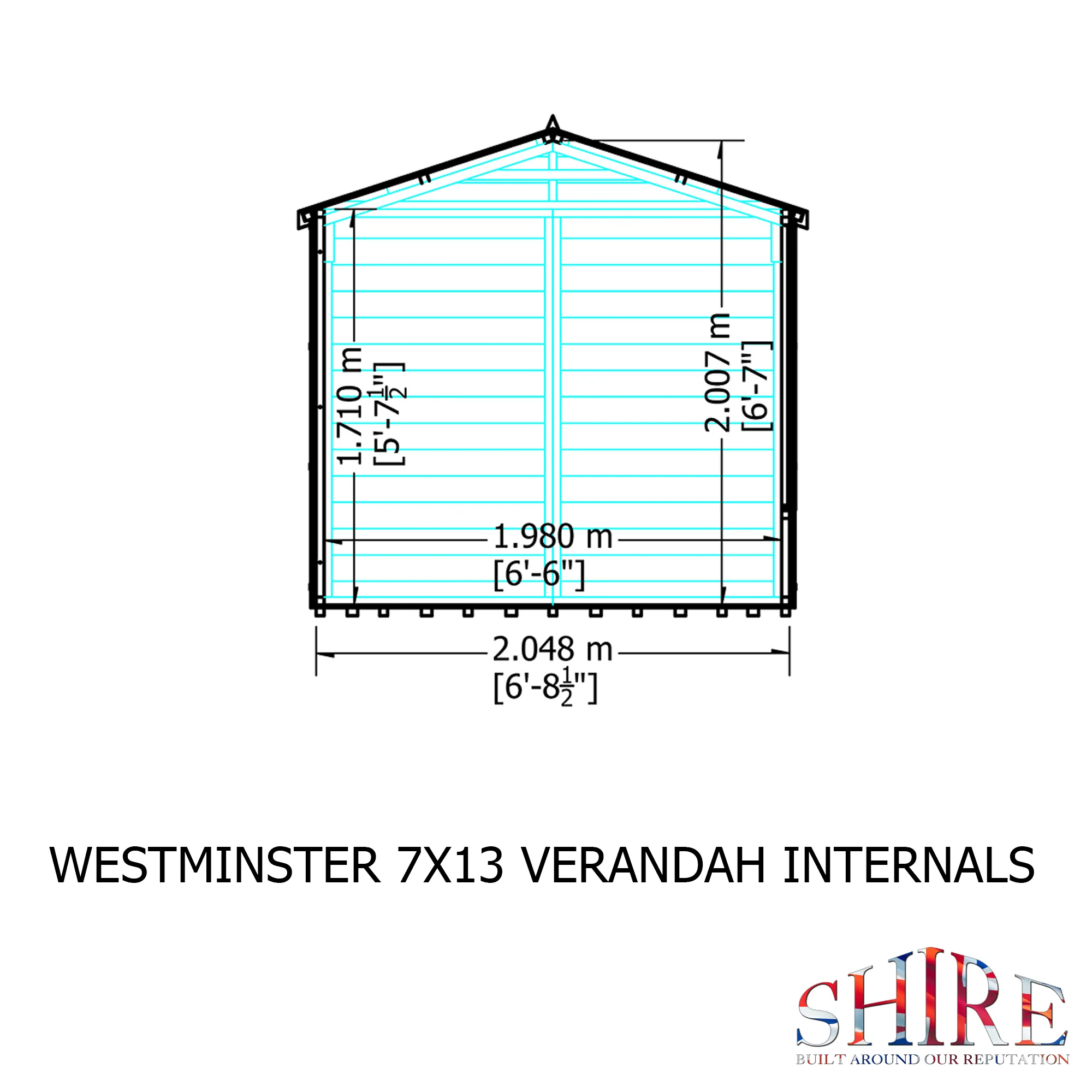 Shire Westminster 13x7 Summerhouse with Verandah - Image 5