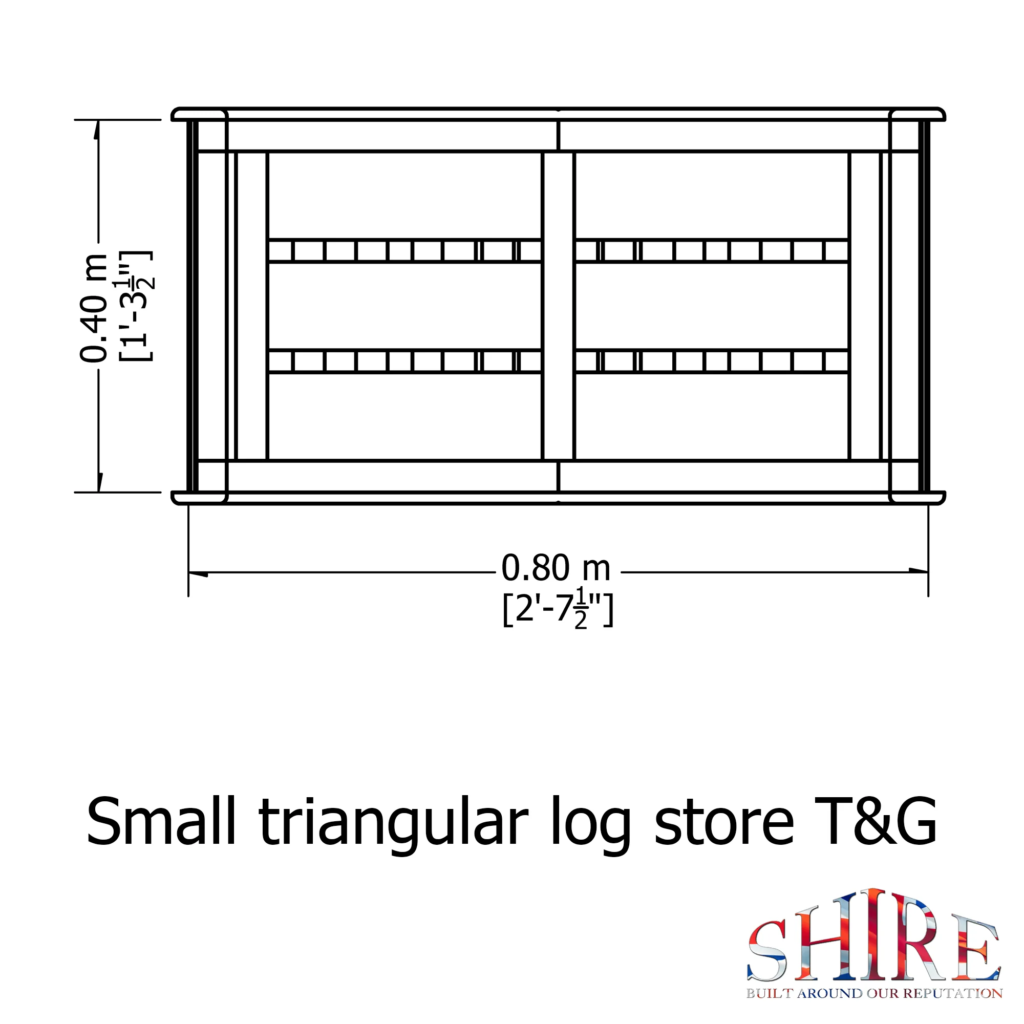 Small Triangular Log Store T&G Pressure Treated - Image 3