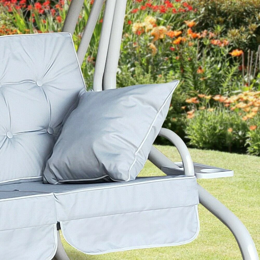 Somerset 3 Seat Swing Hammock - Grey - Image 4