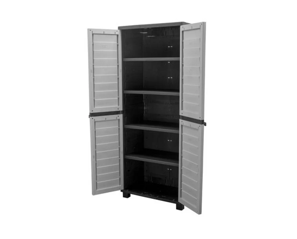 Plastic 6ft Tall Outdoor Storage Cabinet with 4 Shelves - Image 3