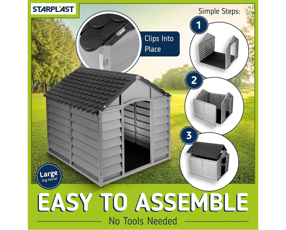 Large Dog Kennel - Grey - Image 6