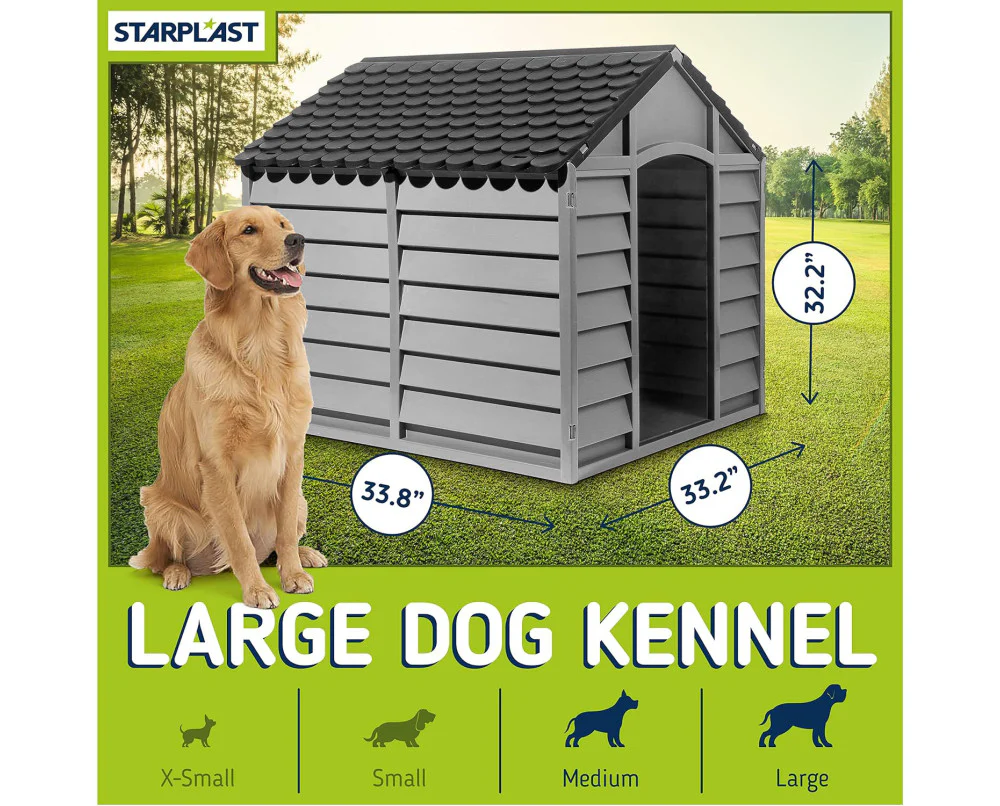 Large Dog Kennel - Grey - Image 9