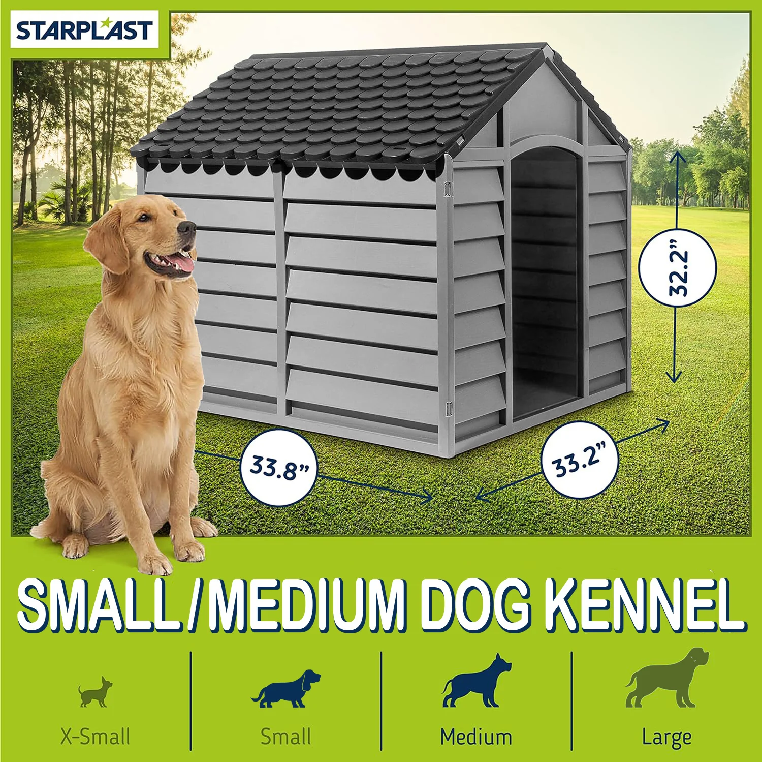 Small Dog Kennel - Grey - Image 3