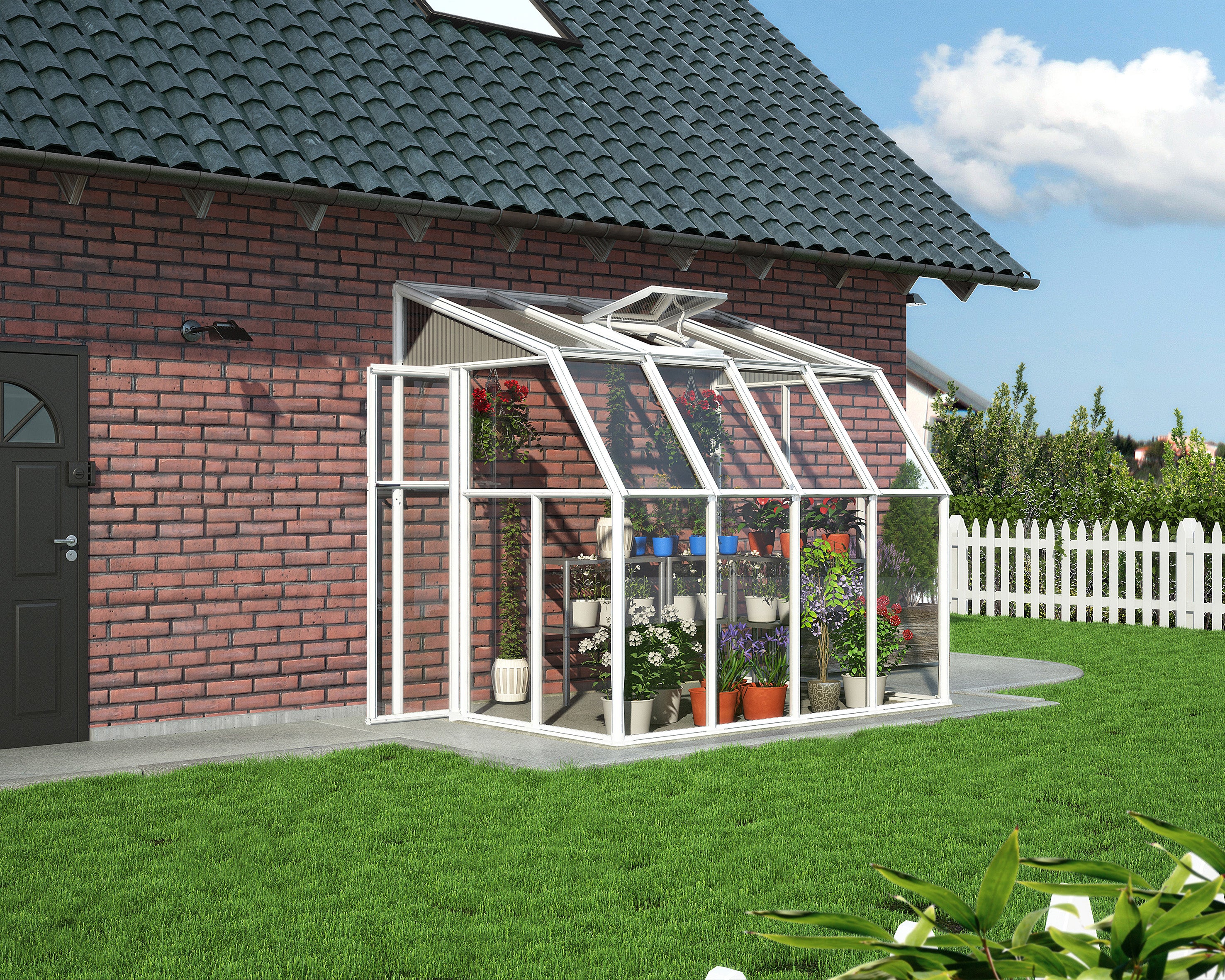 Sunroom 6 ft. x 8 ft. Solarium Kit - White Structure & Hybrid Panels