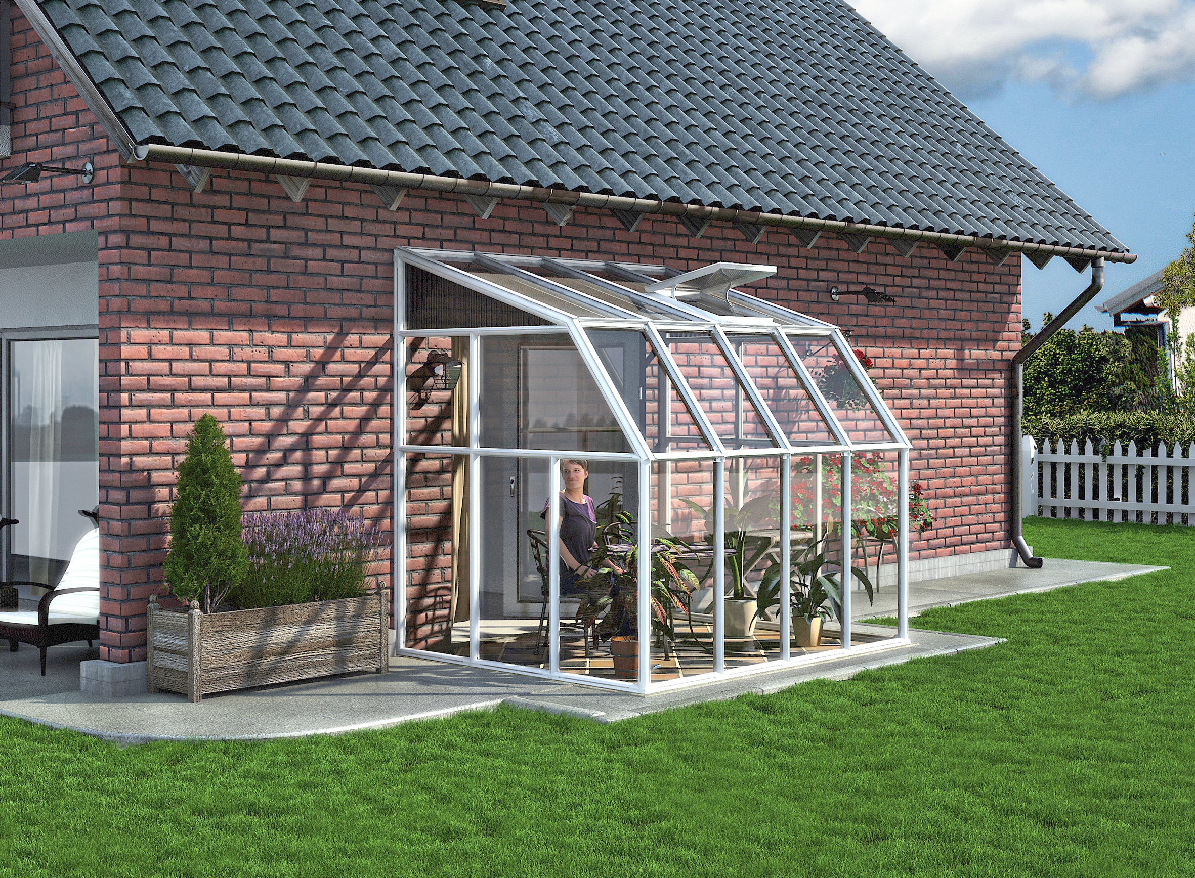 Sunroom 6 ft. x 8 ft. Solarium Kit - White Structure & Hybrid Panels - Image 2