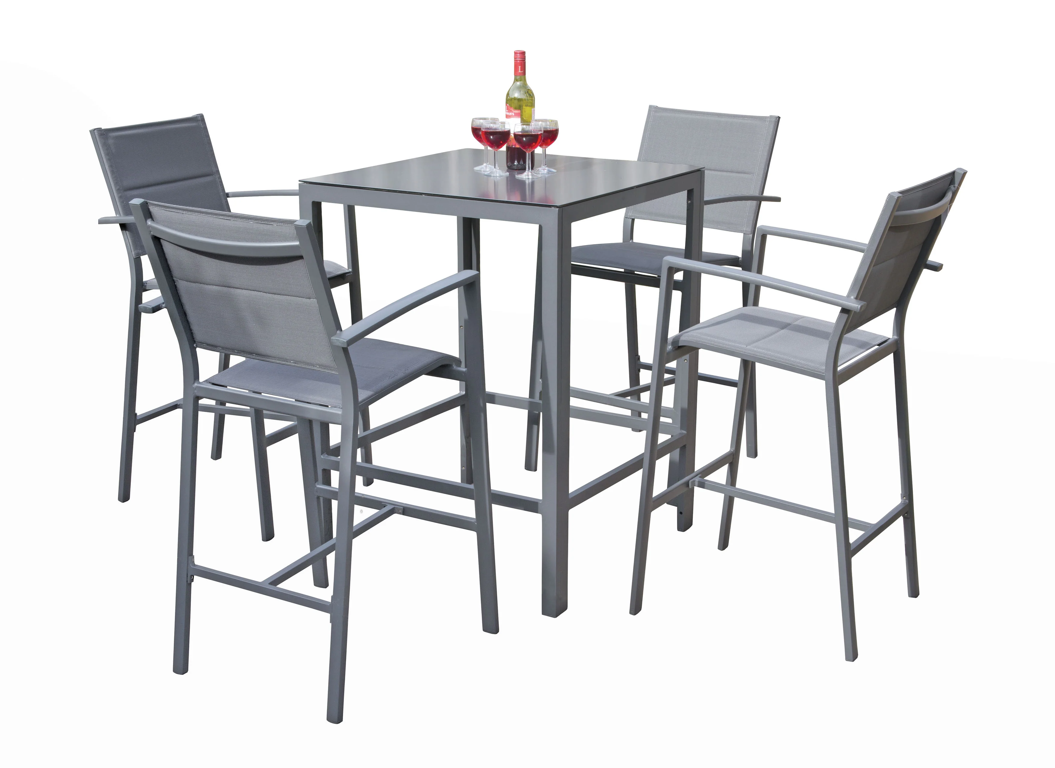 Sydney Aluminium 4 Seat Square Bar Set - Image 3