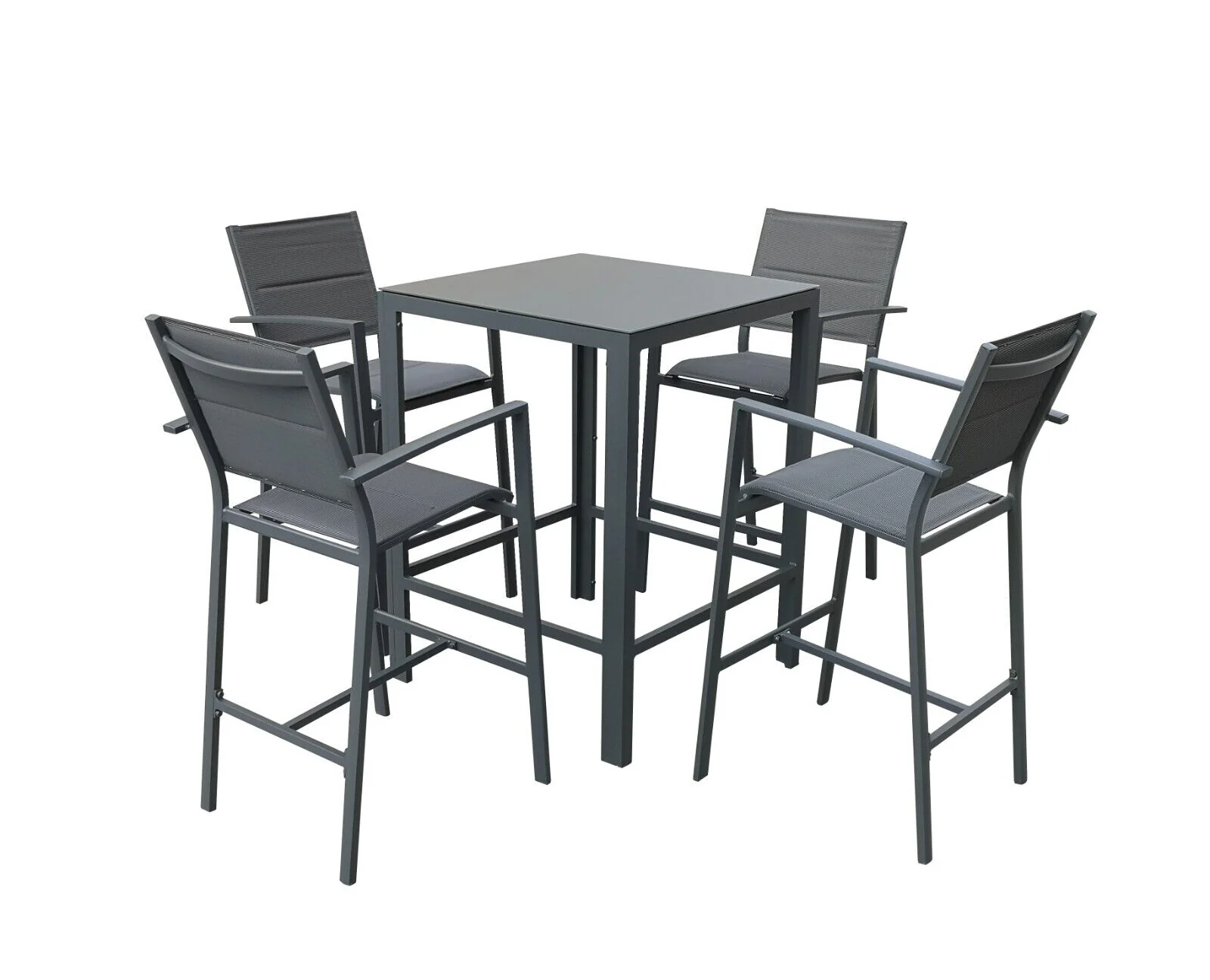 Sydney Aluminium 4 Seat Square Bar Set - Image 4