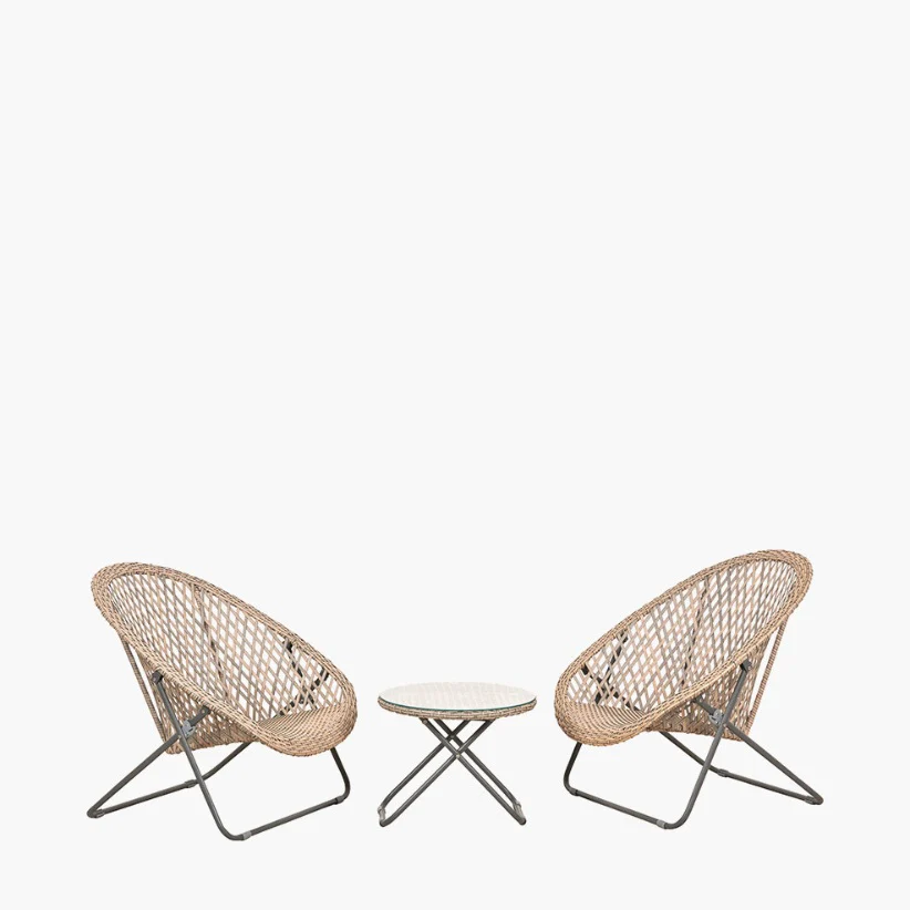 Tobs Outdoor Grey Foldable Loungers Set - Image 2