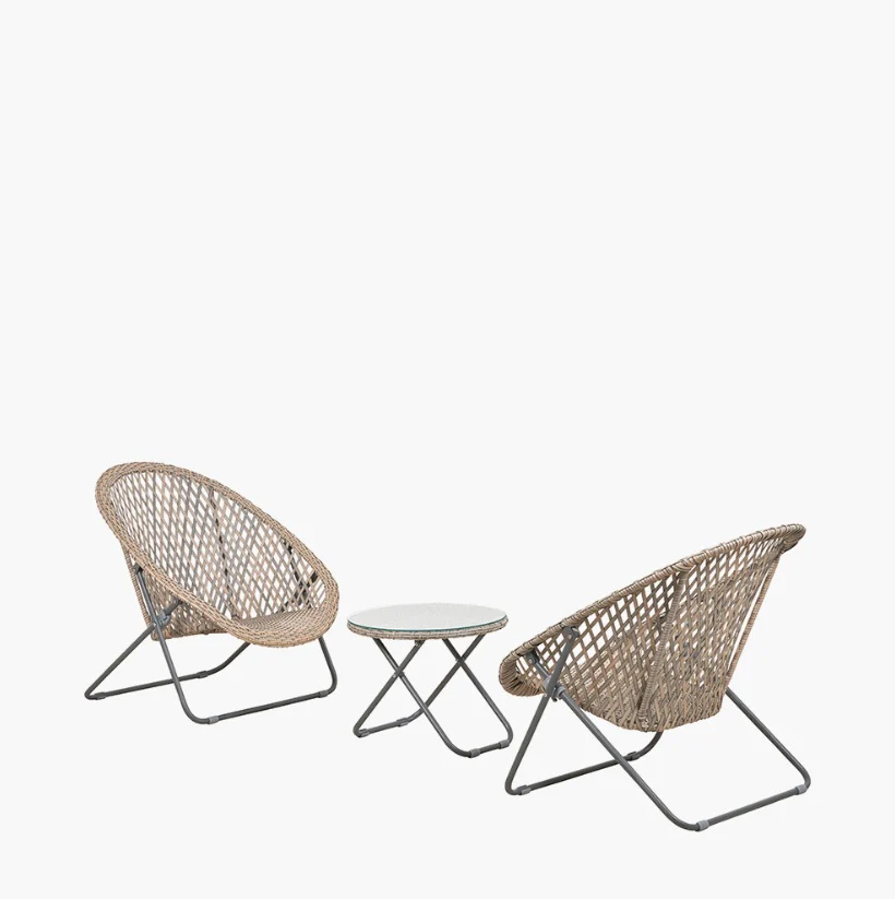 Tobs Outdoor Grey Foldable Loungers Set - Image 3