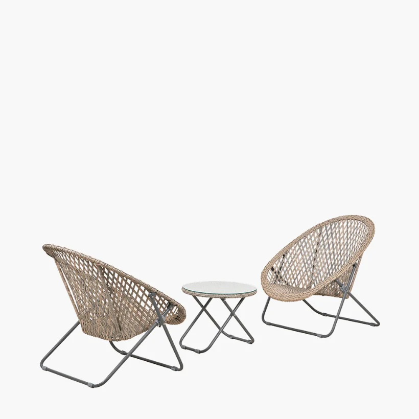 Tobs Outdoor Grey Foldable Loungers Set - Image 4