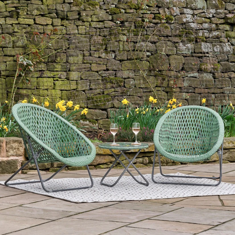 Tobs Outdoor Green Foldable Loungers Set