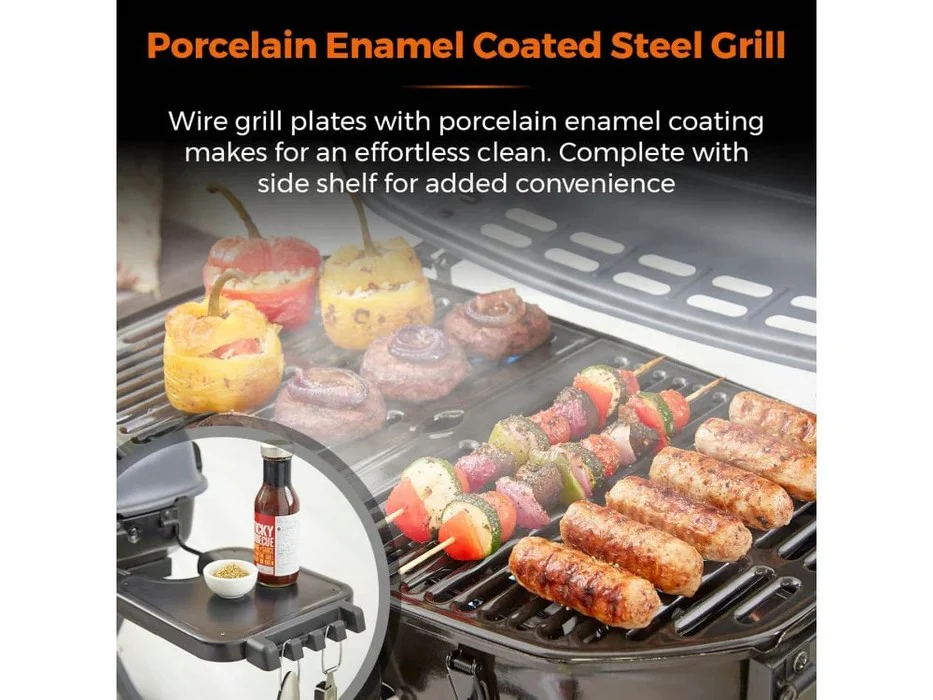 Tower Tourer Barbecue Portable Gas Grill - 2 Burner, Foldable with Wheels - Image 4