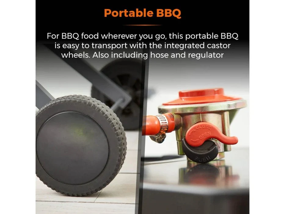 Tower Tourer Barbecue Portable Gas Grill - 2 Burner, Foldable with Wheels - Image 7