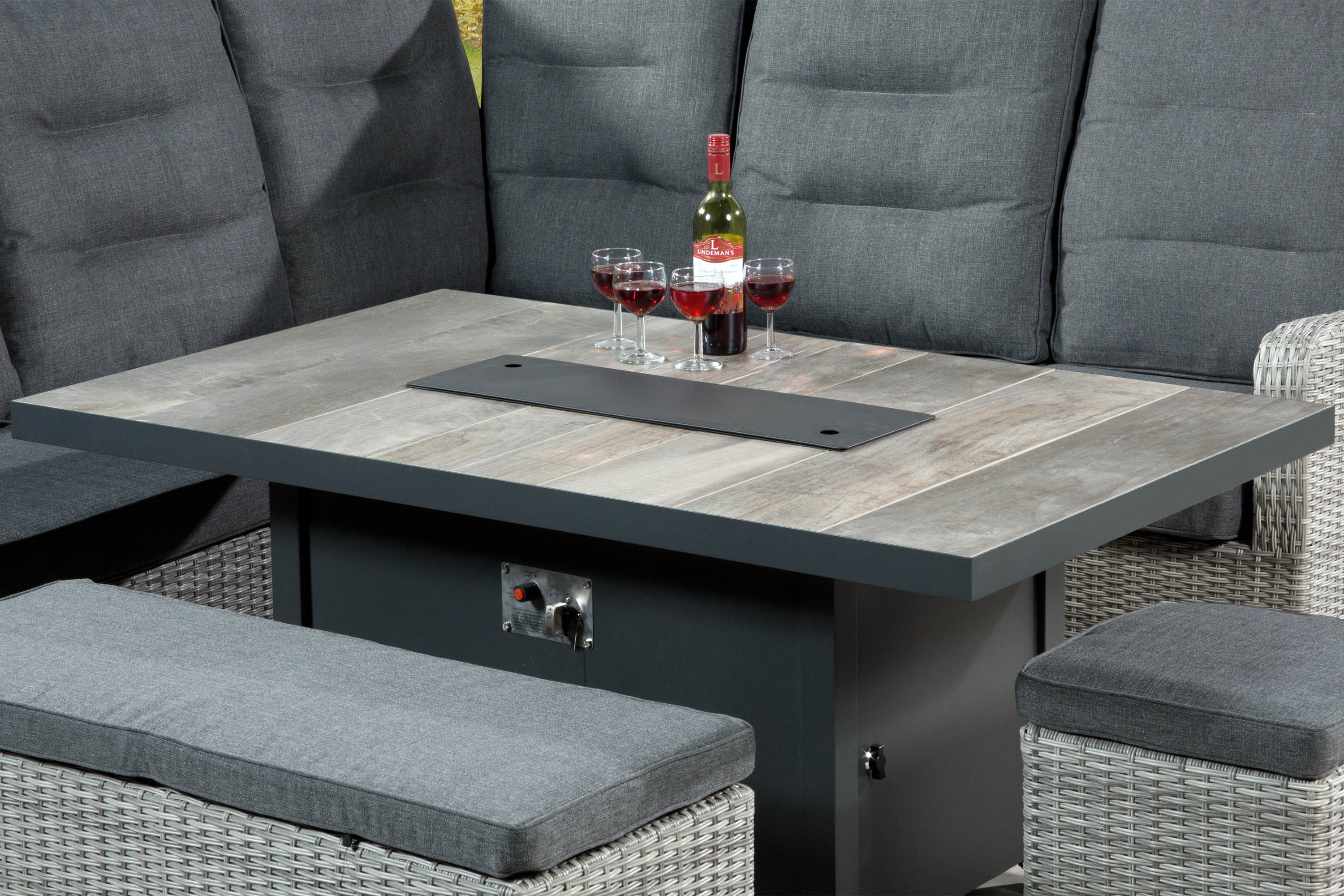 Tulla Reclining Corner Dining Set with Gas Fire Pit Table - Image 12