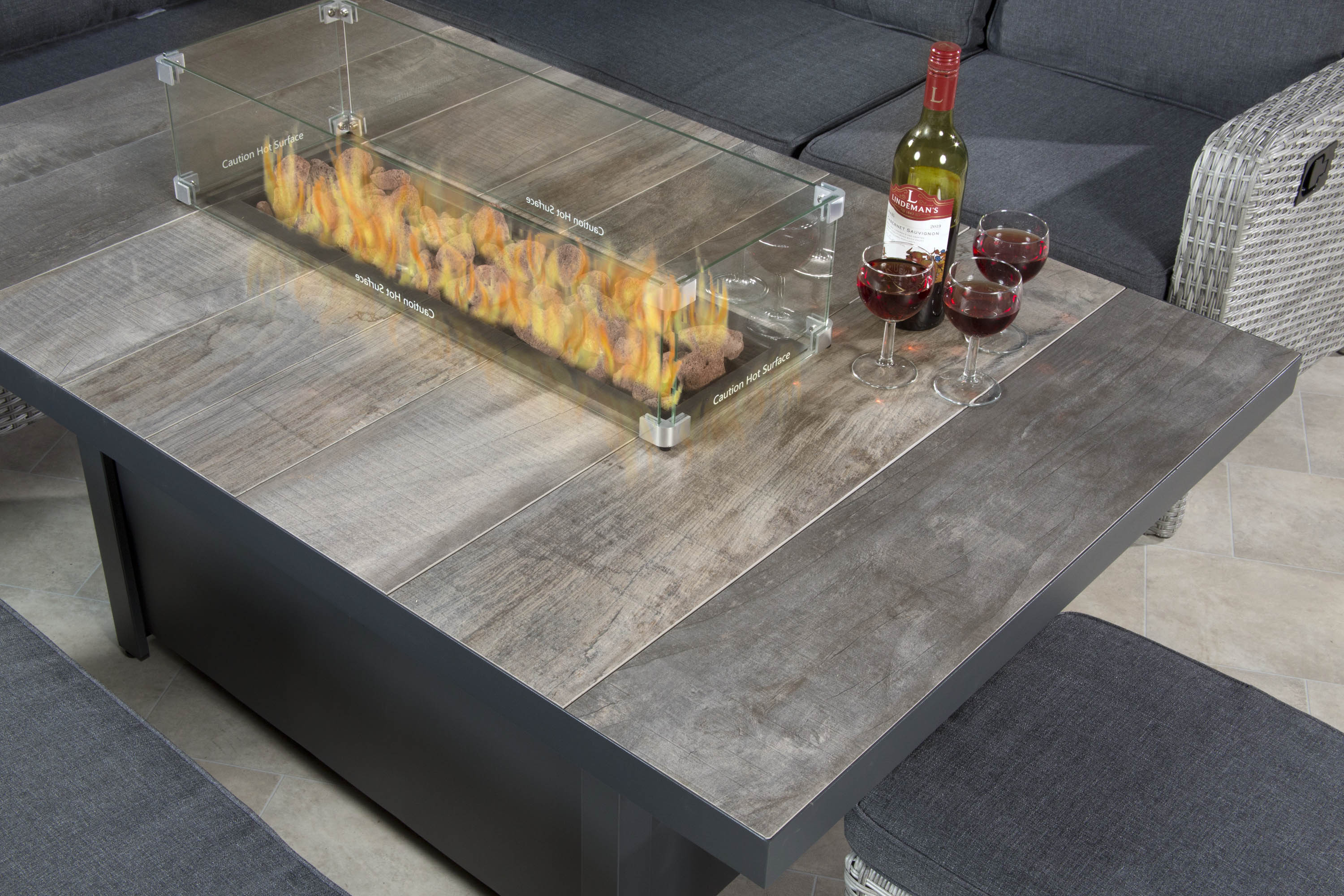Tulla Reclining Corner Dining Set with Gas Fire Pit Table - Image 13