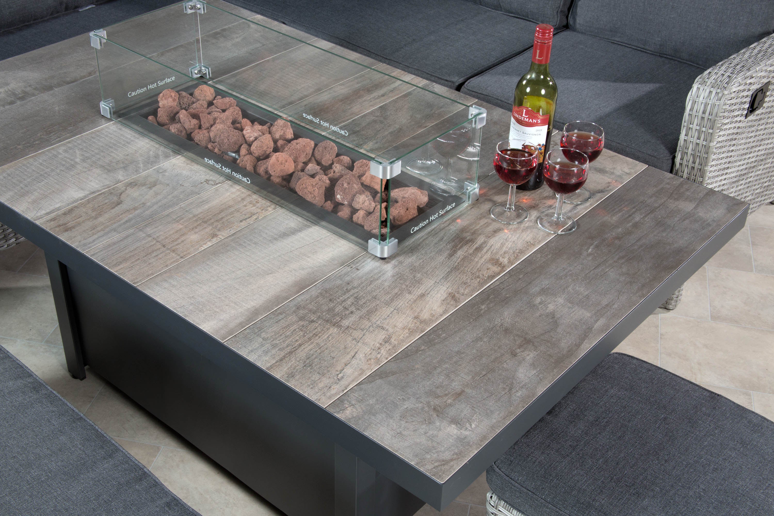 Tulla Reclining Corner Dining Set with Gas Fire Pit Table - Image 15