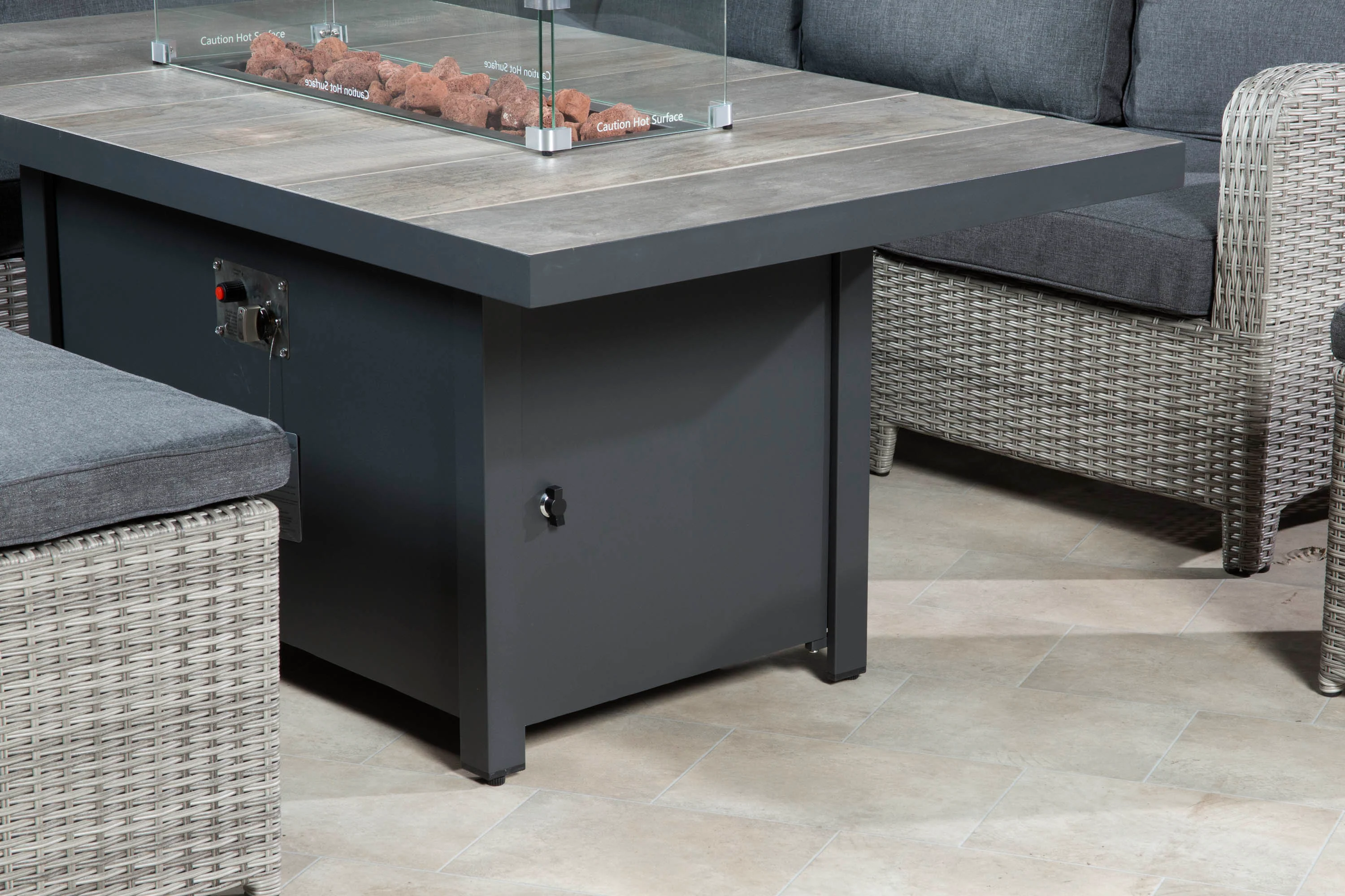 Tulla Reclining Corner Dining Set with Gas Fire Pit Table - Image 9