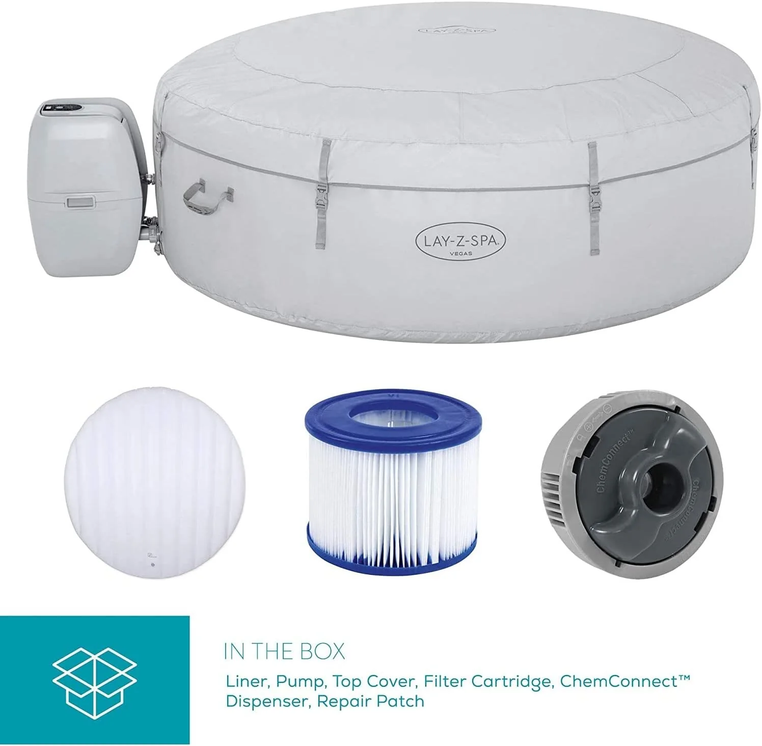 Vegas Hot Tub with 140 AirJet Massage System Inflatable Spa - Image 3