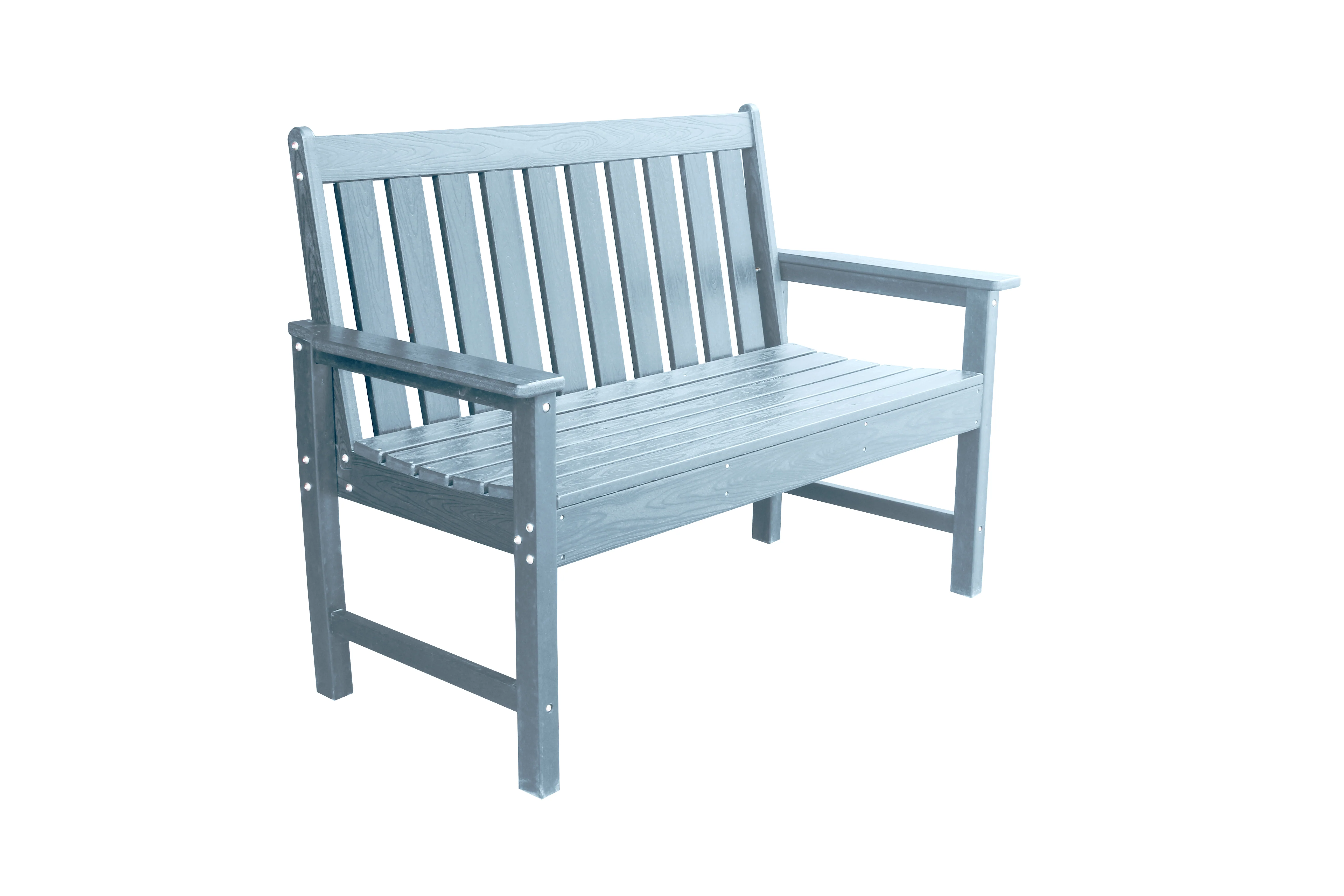 Vienna Wood Effect 2 Seat Bench - Light Grey - Image 3