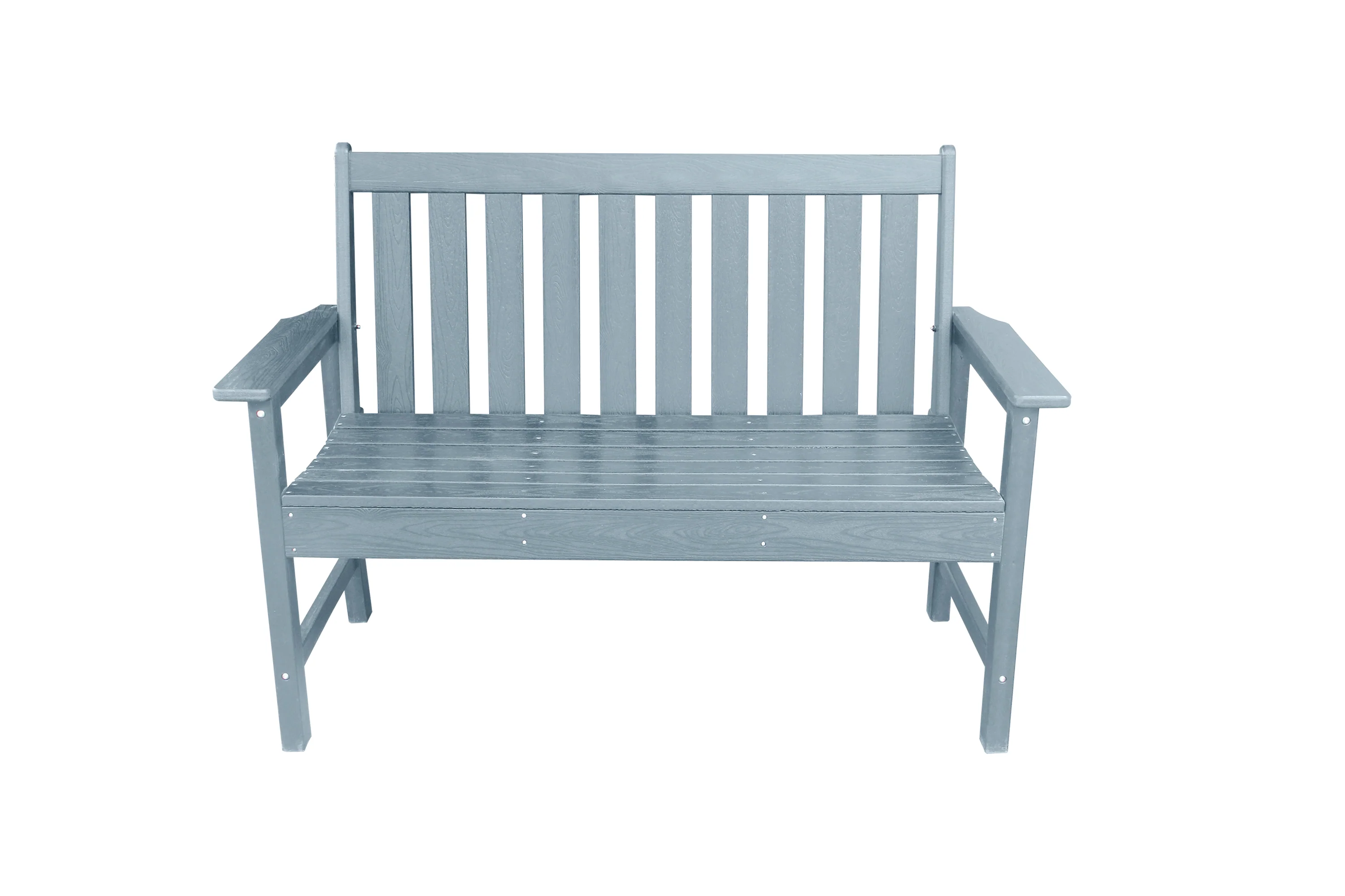 Vienna Wood Effect 2 Seat Bench - Light Grey - Image 4