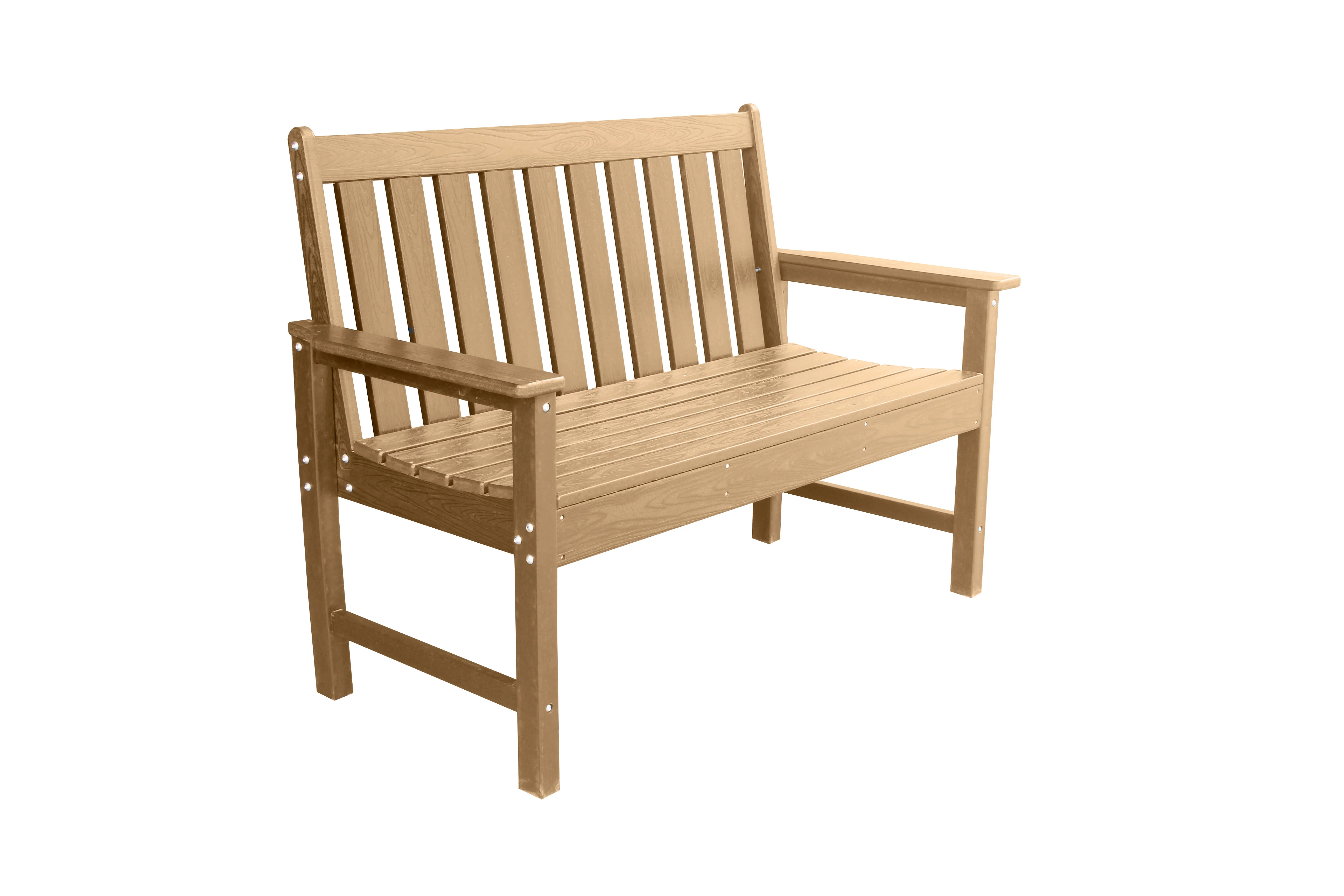 Vienna Wood Effect 2 Seat Bench - Teak - Image 3