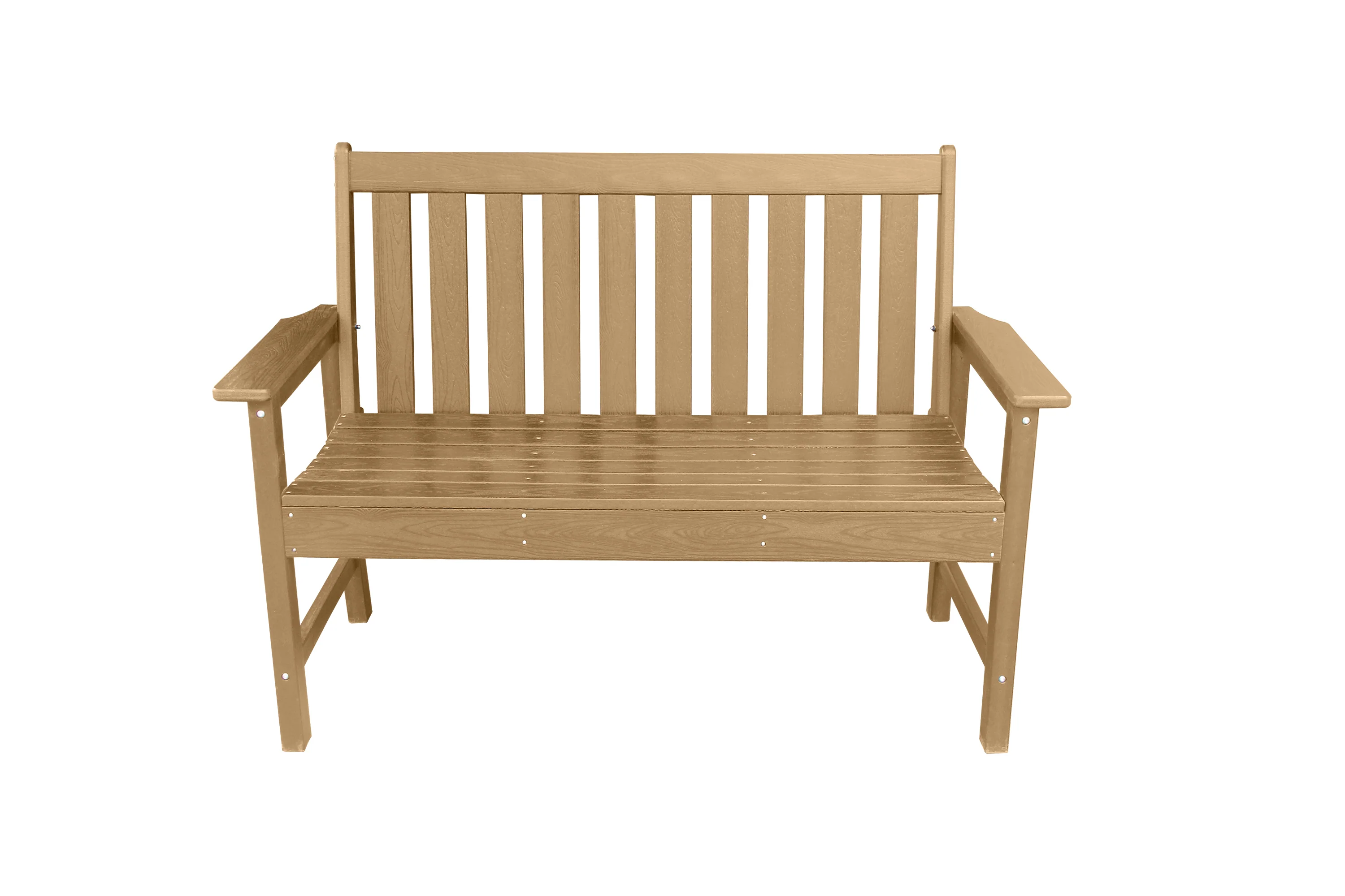 Vienna Wood Effect 2 Seat Bench - Teak - Image 4