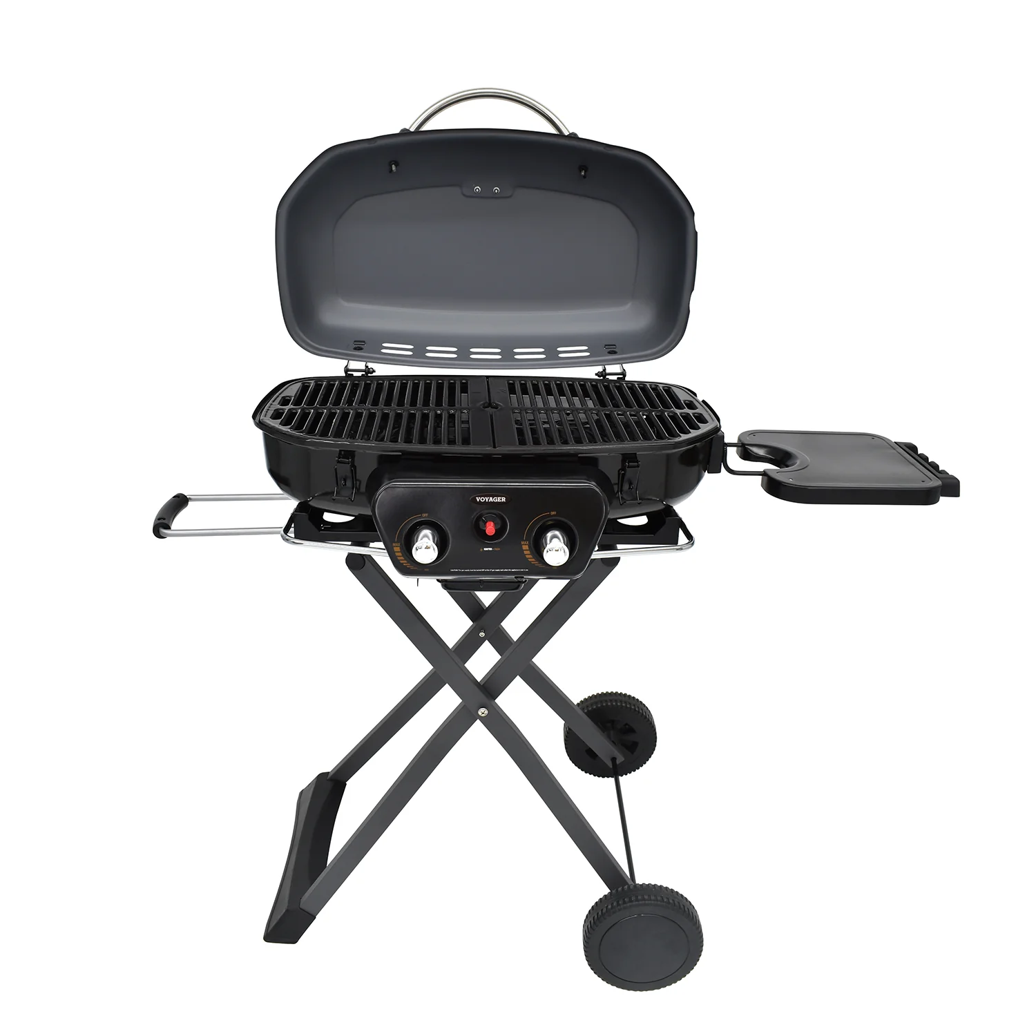 Voyager BBQ Barbecue Portable Gas Grill - 2 Burner, Foldable with Wheels - Image 5