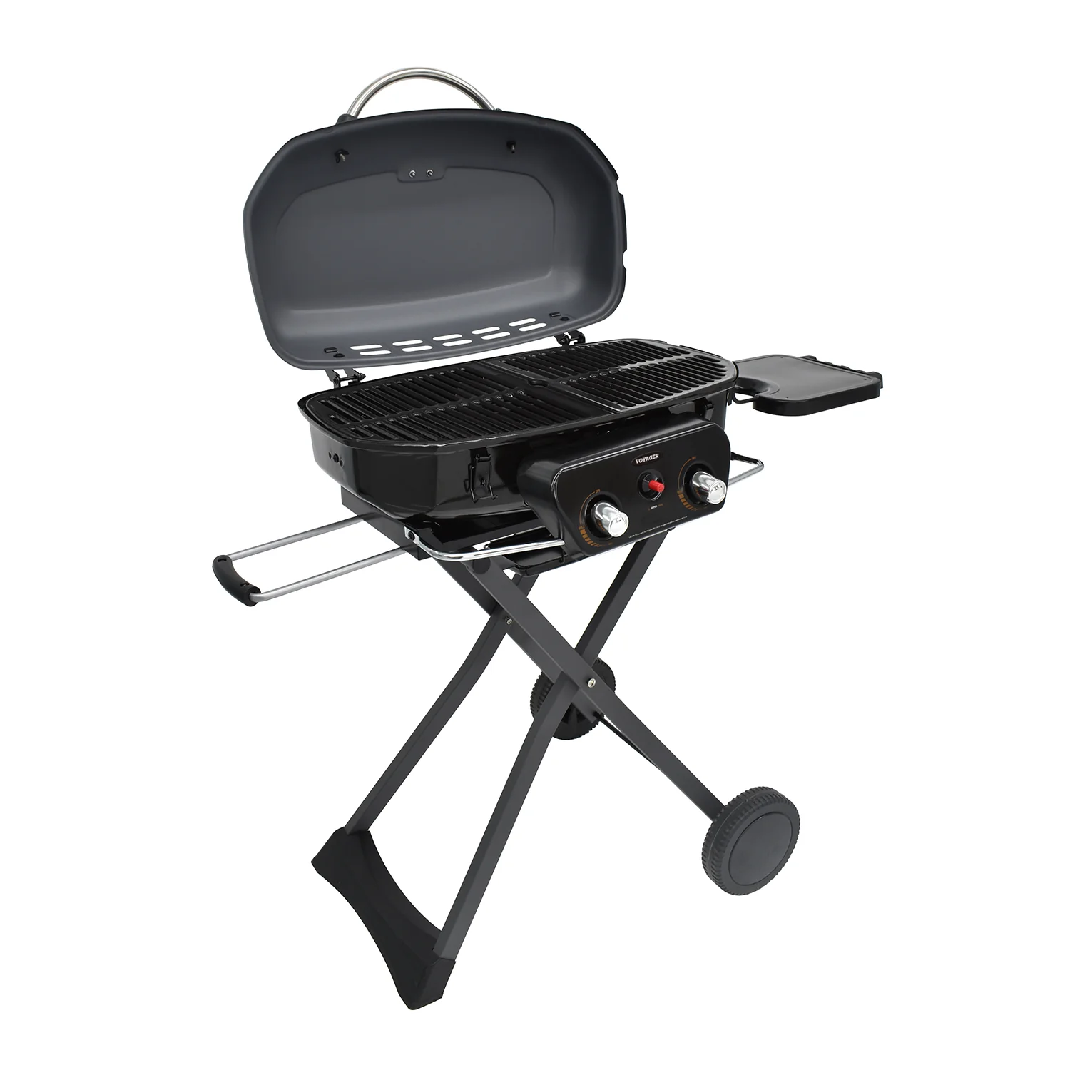 Voyager BBQ Barbecue Portable Gas Grill - 2 Burner, Foldable with Wheels - Image 6