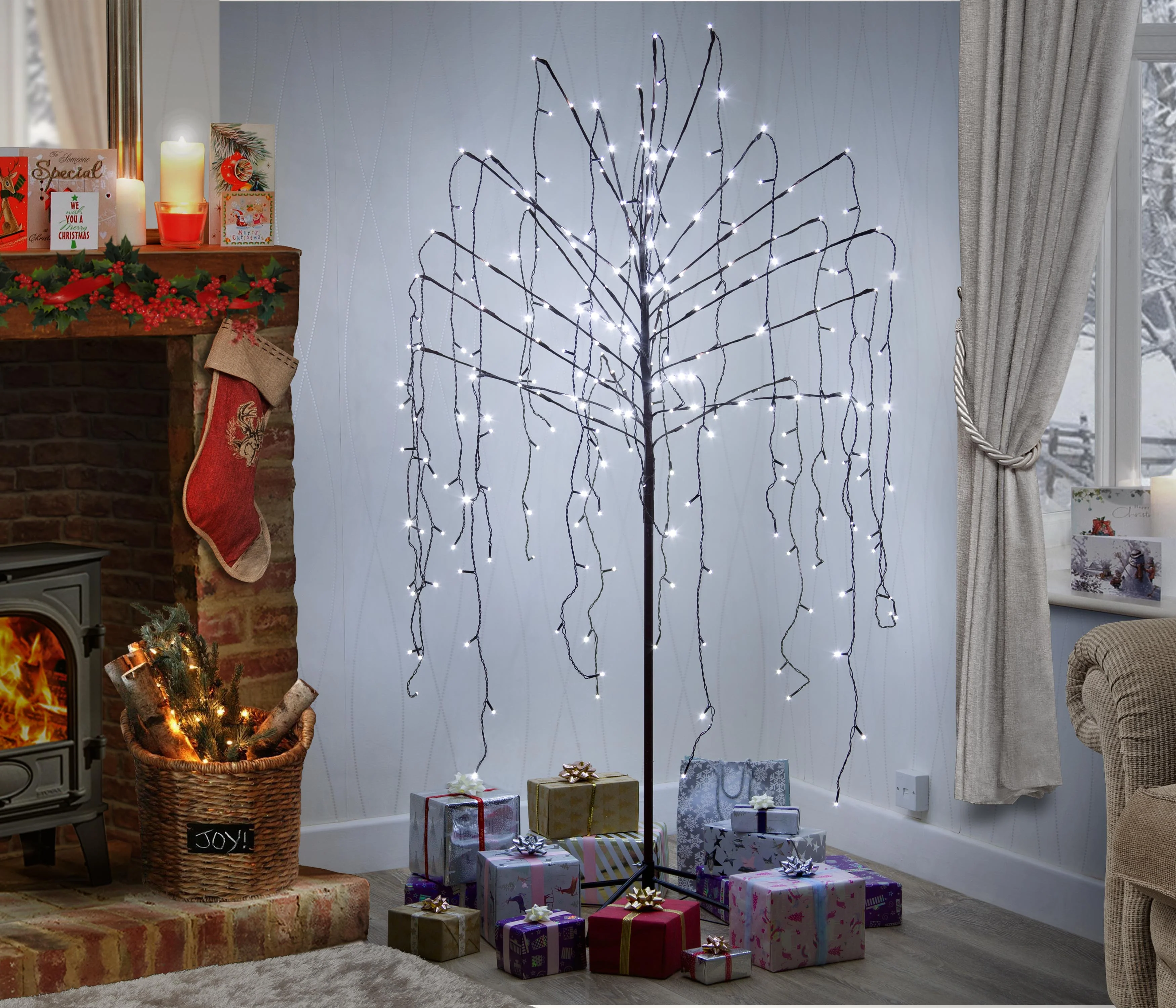 1.5m Weeping Willow Tree with 240 Ice White LEDs - Image 5