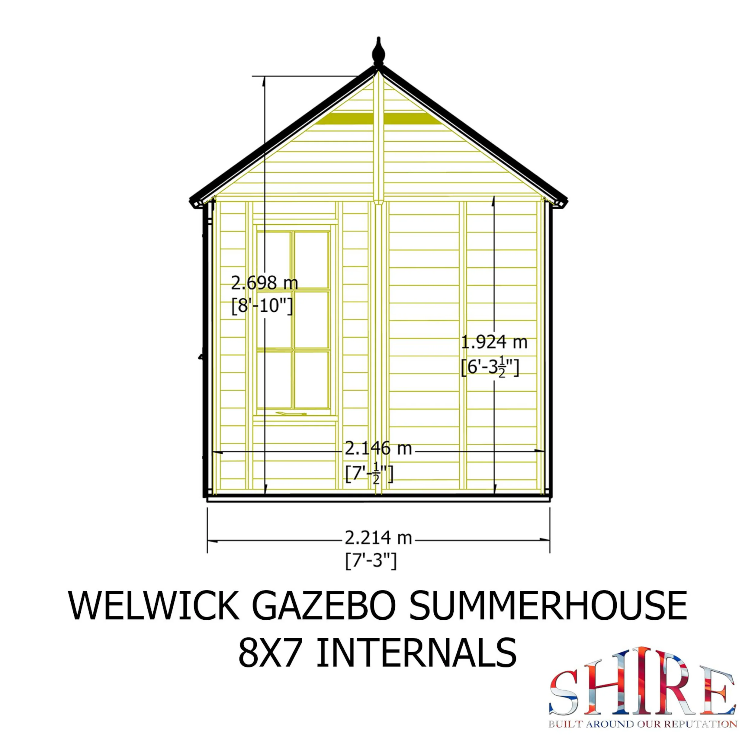 Welwick 8 ft x 7 ft Summerhouse - Image 10