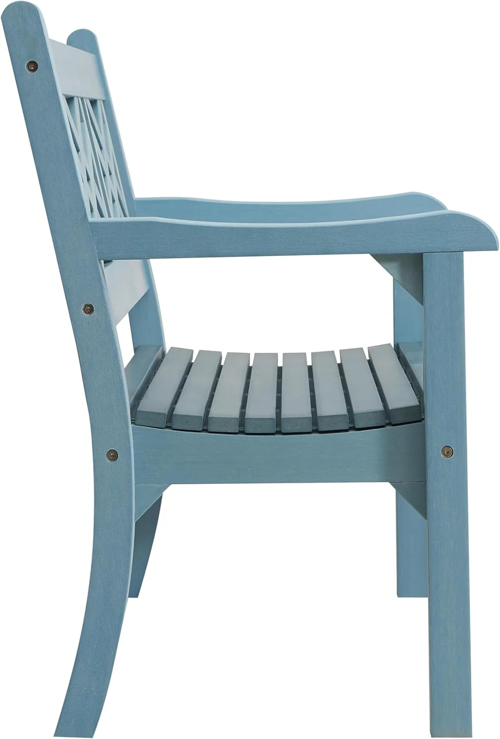 Winawood Speyside Polymer Wood Effect 2 Seat Bench - Powder Blue - Image 4