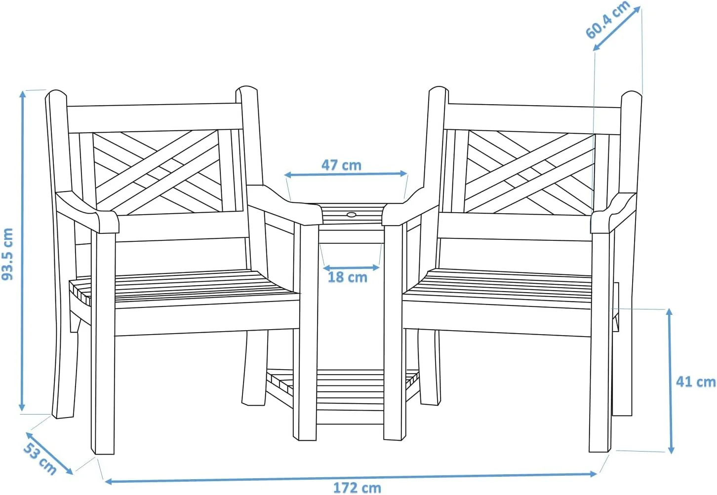 Winawood Speyside Polymer Wood Effect Love Seat - New Teak - Image 5