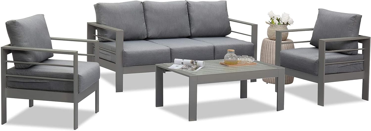 Wisteria Lane 4 Piece Aluminium Lounge Sofa Set - Image 3