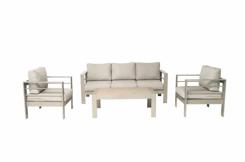 Wisteria Lane 4 Piece Aluminium Lounge Sofa Set - Champagne - Image 2