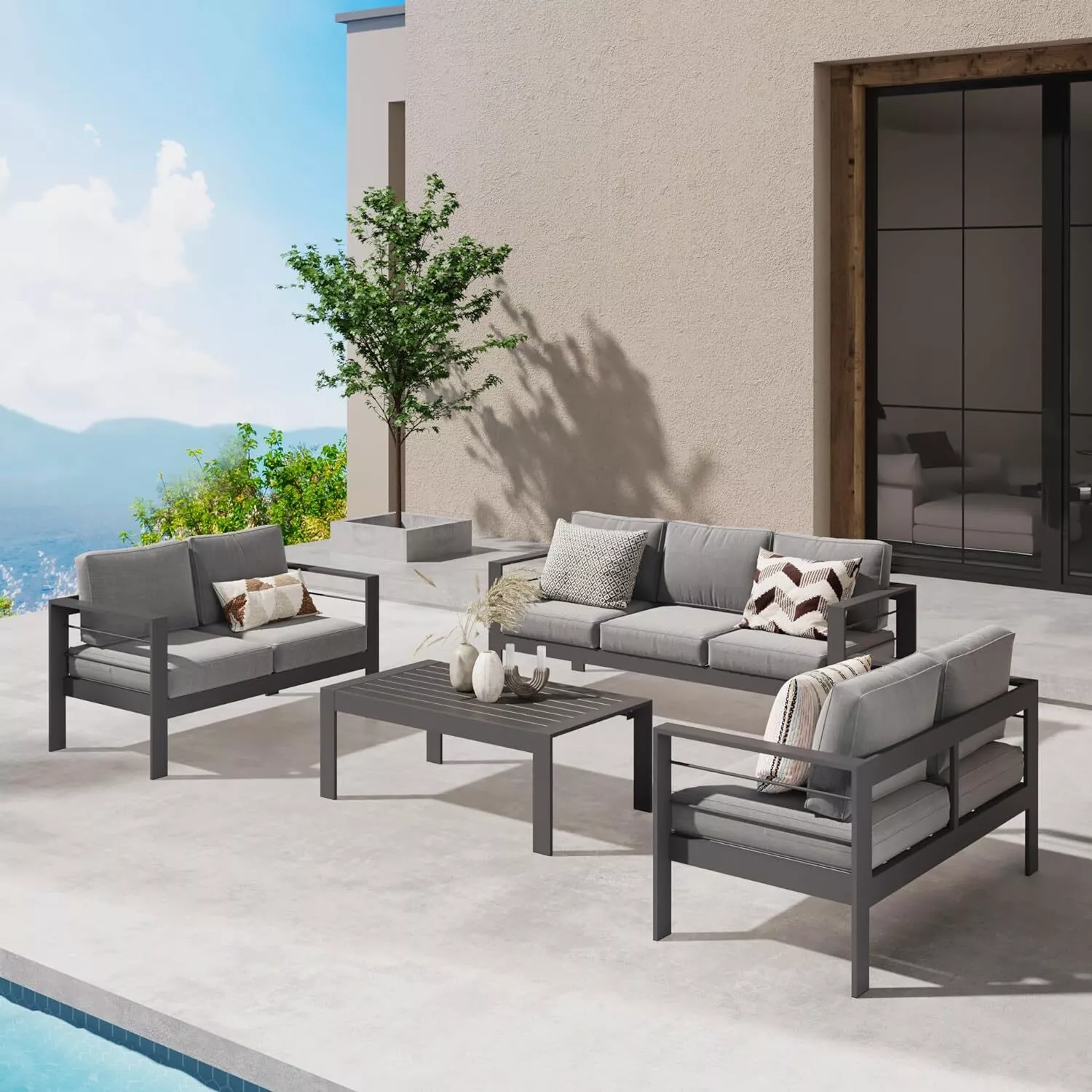 Wisteria Lane 7 Seat Aluminium Lounge Sofa Set - Image 3