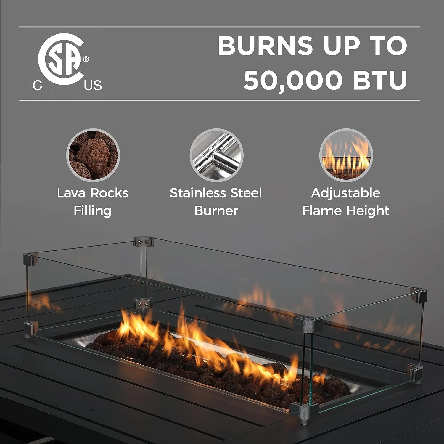 Wisteria Lane Aluminium Fire Pit Table - Champagne - Image 4