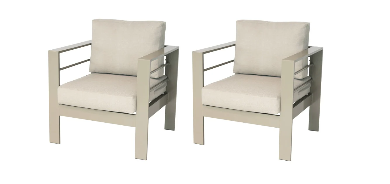Wisteria Lane Pair of Aluminium Chairs - Champagne - Image 2